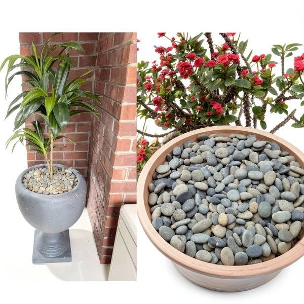 CJGQ Natural River Rocks Grey Landscaping Pebbles Smooth-7
