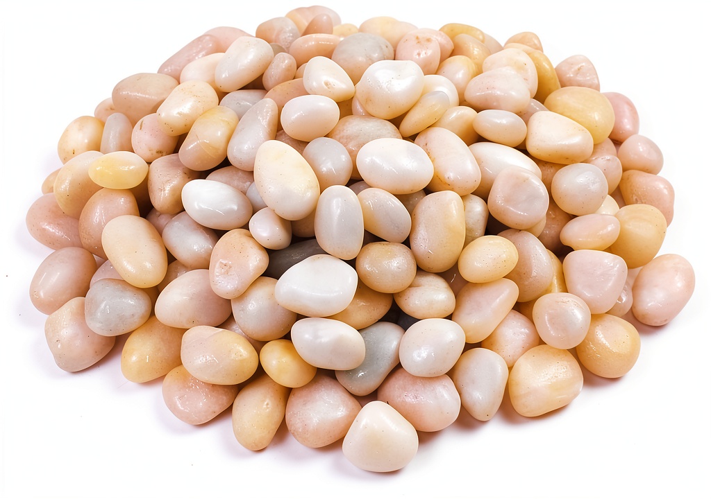 YISZM polished pebbles in a garden setting