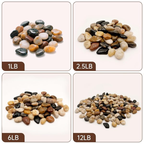 RITOLLO Decorative Pebbles Mixed Color Landscaping Rocks-1