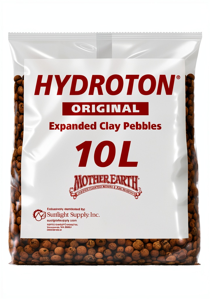 Hydroton expanded clay pellets in hydroponic system