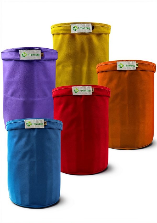 20 Gallon 5 Pack Filter Bag with Filter Screen and Storage Pouch for Hydroponics, Gardening, Juice etc.-0