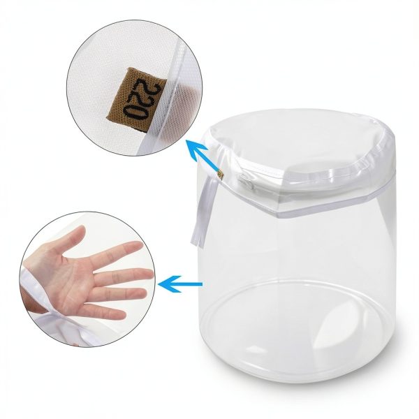 Klmnop Reusable 2 Gallon 220 Micron Filter Zipper Bag, All Mesh Nylon Filter Bag for Washing Machine, Gardens, Kitchens(White)-2