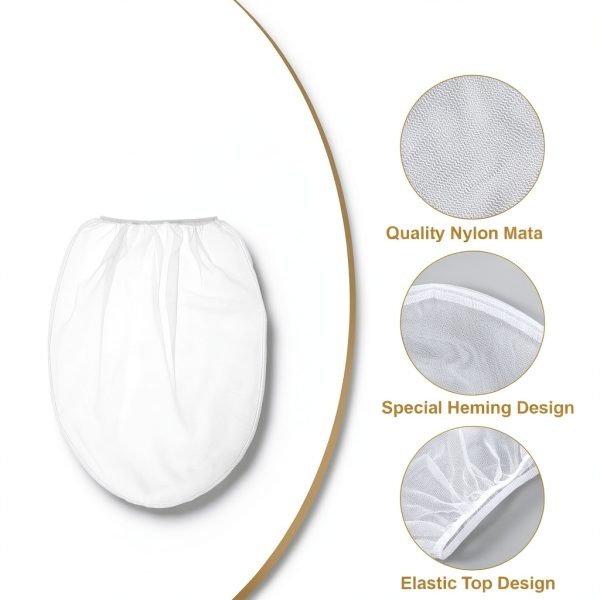 SHENLIU 60 Pieces Paint Strainer Bags 1 Gallon, White Fine Mesh Disposable Paint Filter Bag with Elastic Drawstring Top Opening for Gardening-1