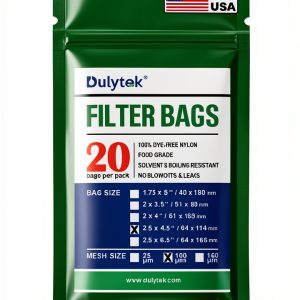 Dulytek Premium Nylon 20 Pcs Filter Bags, 100 Micron, 2.5" x 4.5", Double-Stitching, Zero Blowouts, Made in the USA-0